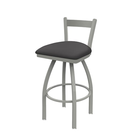 Holland Bar Stool Co 25" Low Back Swivel Counter Stool, Nickel Finish, Canter Storm Seat 82125AN004